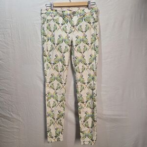 Low Rise Jeggings Size 27 By Ditto Birds Of Paradise Fun Colourful Print